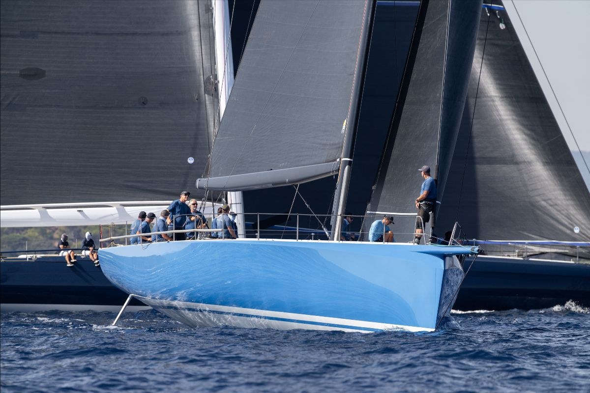 Wendy Schmidt's Botin 85 Deep Blue led the Maxi 100 fleet within the event's Maxi 1 class. Photo: Gilles Martin-Raget / www.martin-raget.com
